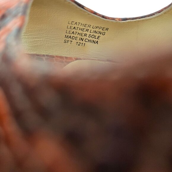 B Brian Atwood Leather Dekoda Snake-Print Platform Wedge Sandals Size 6 - Picture 10 of 10